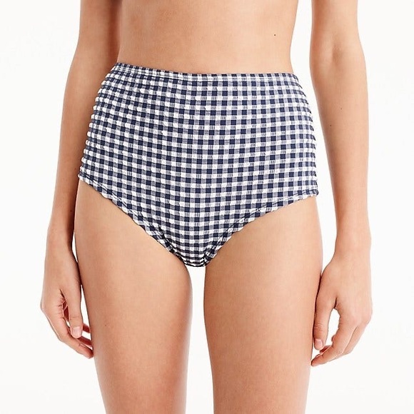 J. Crew Other - J. Crew Gingham Seersucker High Waist Bikini Bottom SZ XL